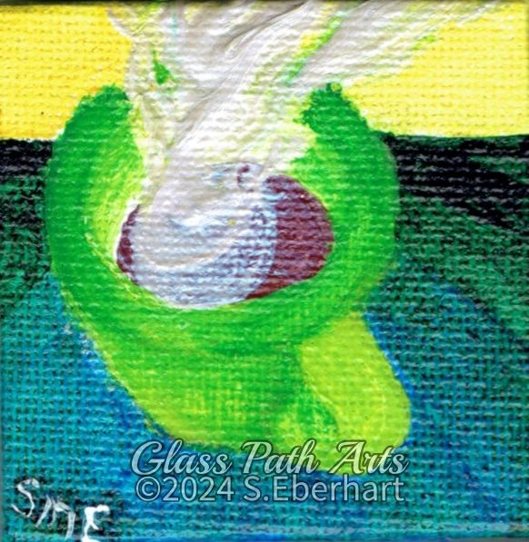 Steaming - Original Acrylic Miniature Painting by Sophia Eberhart