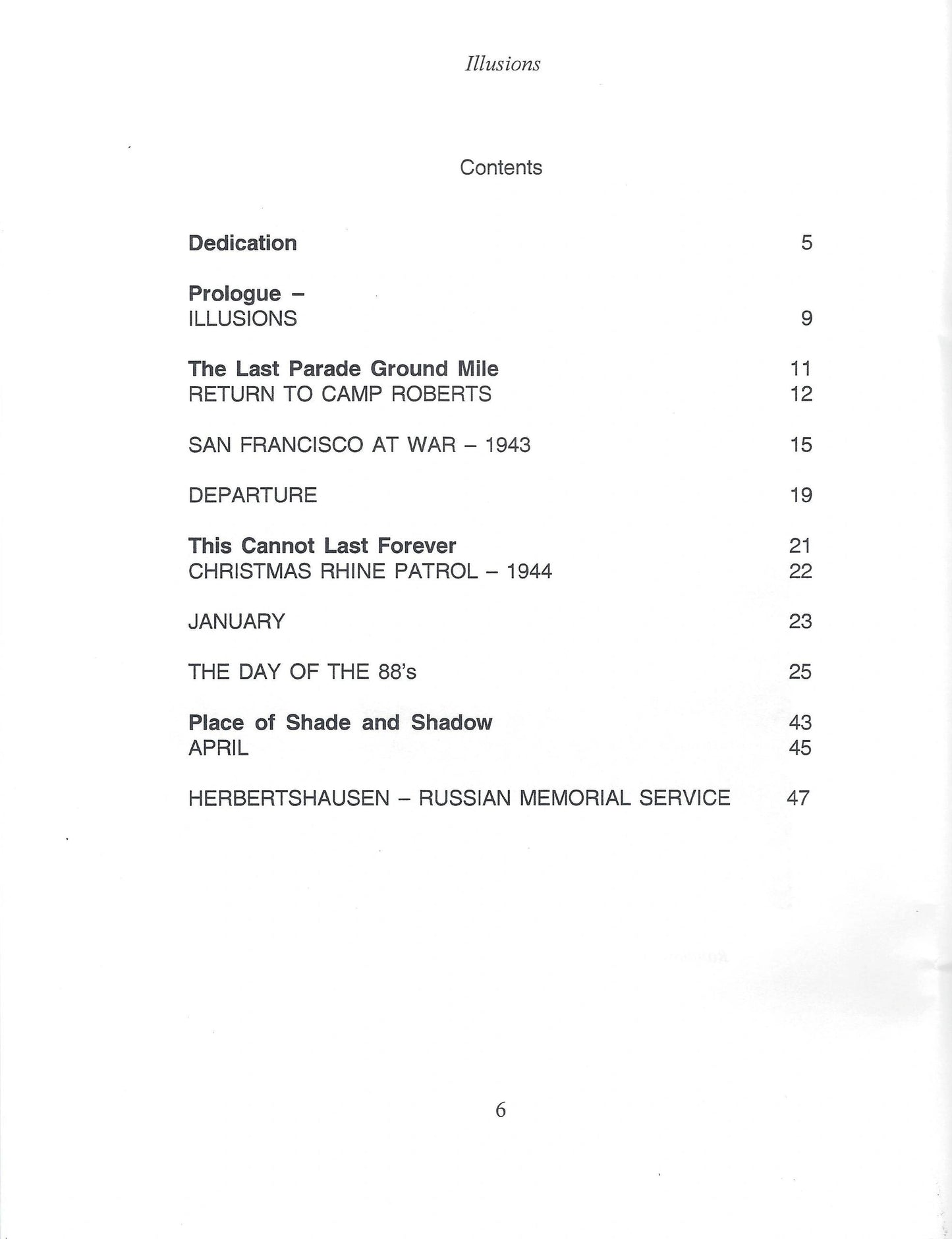 Illusions - World War II Poems by Dee R. Eberhart