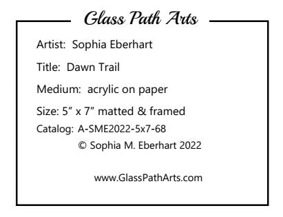 Dawn Trail - Original Acrylic Painting by Sophia Eberhart (Free USA Shipping)