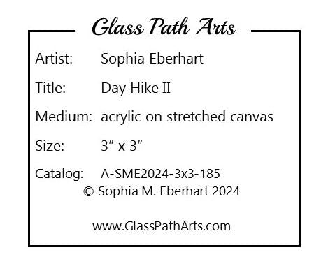 Day Hike II - Original Acrylic Miniature Painting by Sophia Eberhart (Free USA Shipping)