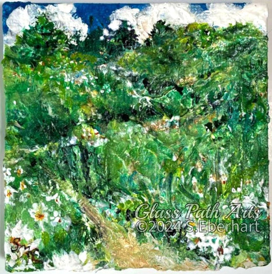 Day Hike II - Original Acrylic Miniature Painting by Sophia Eberhart (Free USA Shipping)