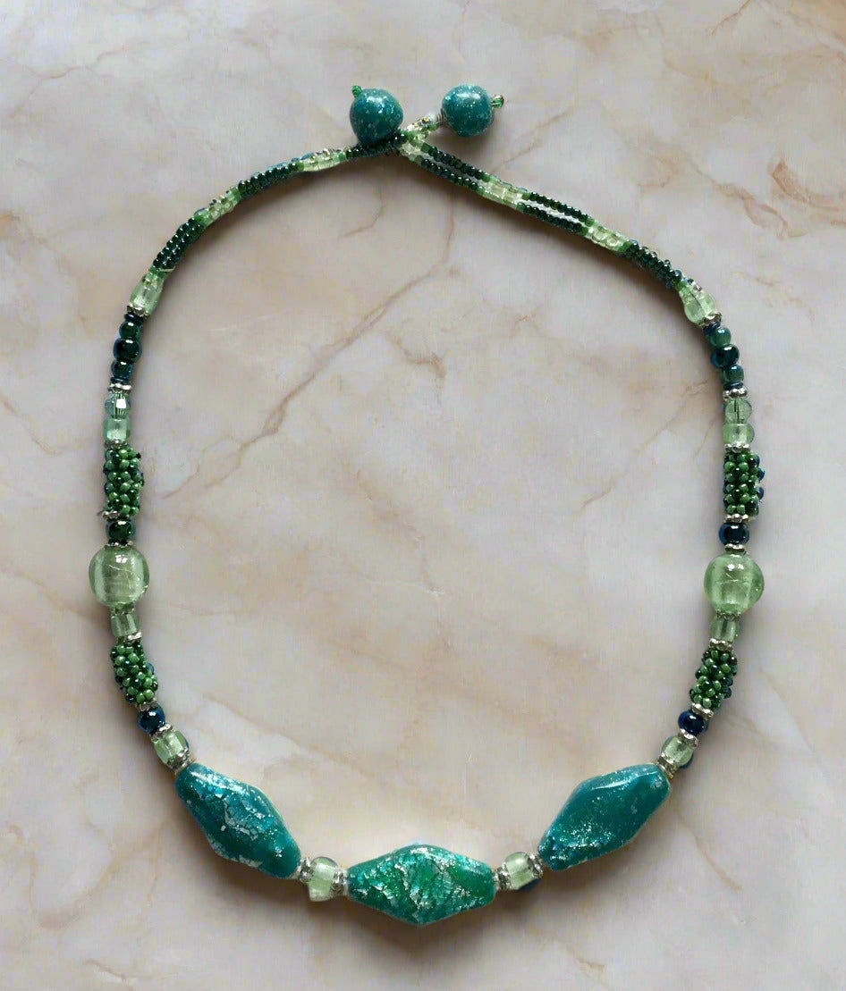 Necklace - Festive Green