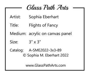 Flights of Fancy - Original Acrylic Miniature Painting by Sophia Eberhart (Free USA Shipping)