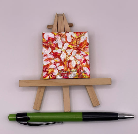 Petal Fest - Original Acrylic Miniature Painting by Sophia Eberhart