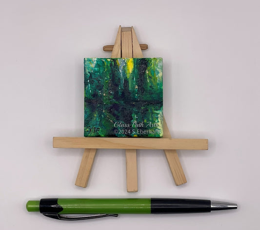 Abstract Reflections - Original Acrylic Miniature Painting by Sophia Eberhart
