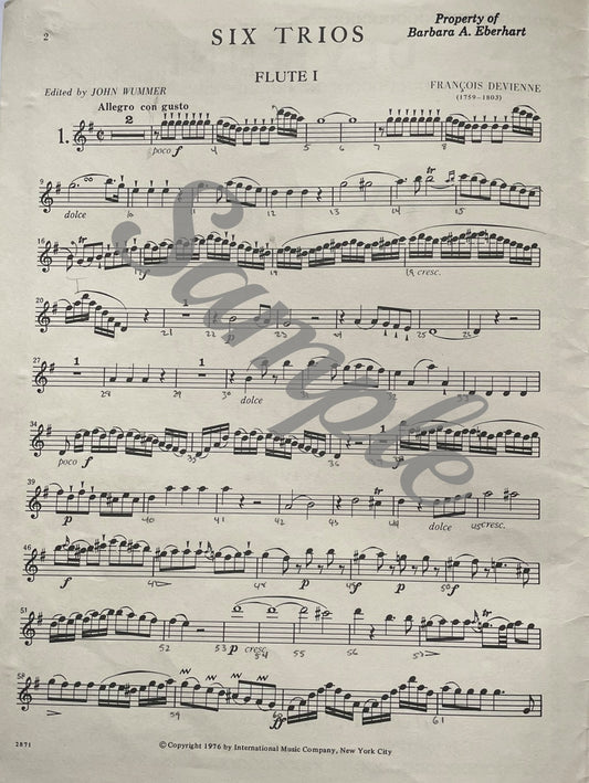 Six Trios for Three Flutes by François Devienne