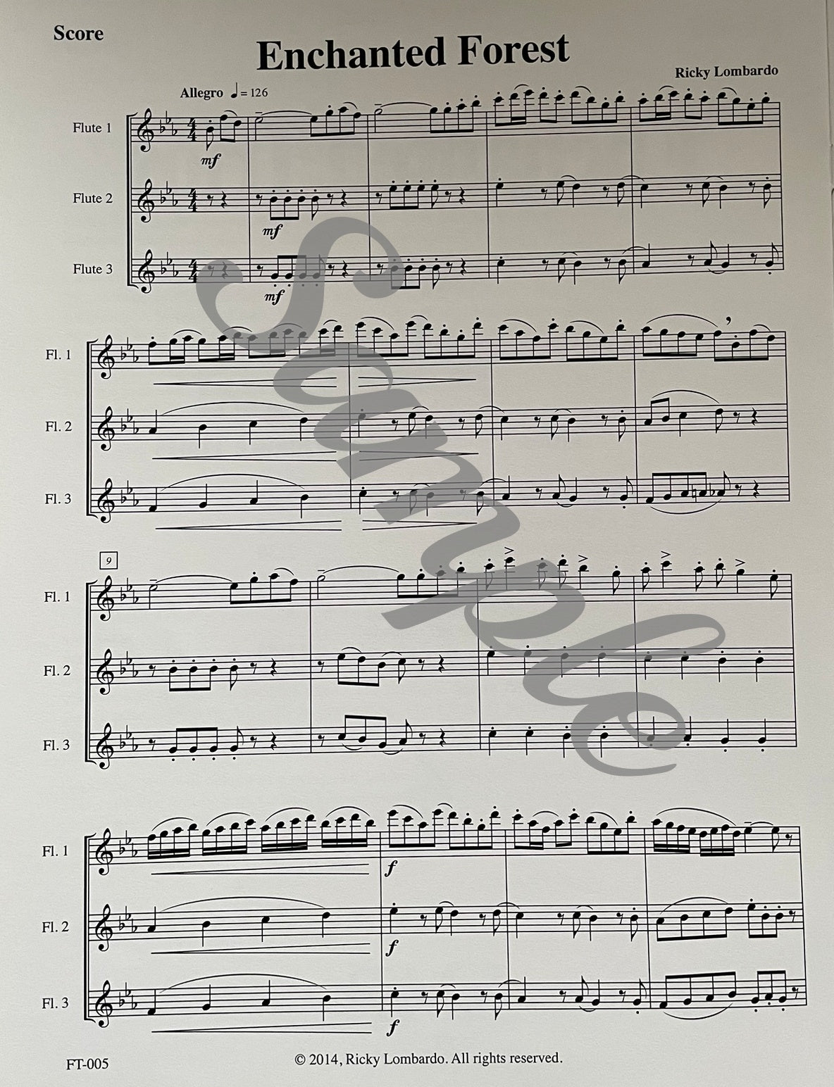Enchanted Trios for Flute Trio by Ricky Lombardo