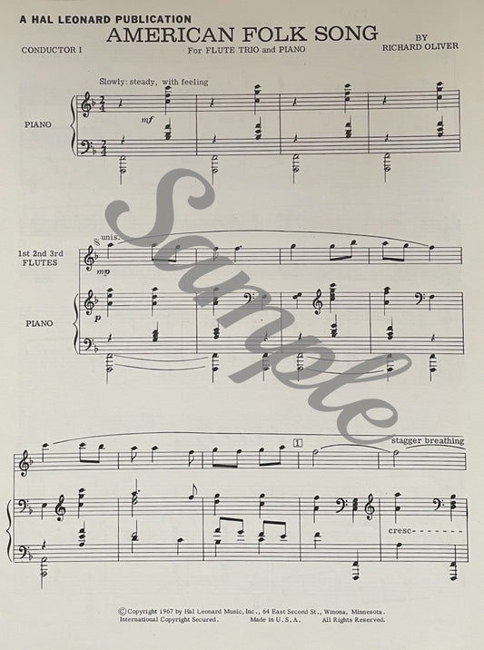 American Folk Song Flute Trio with Piano by Richard Oliver