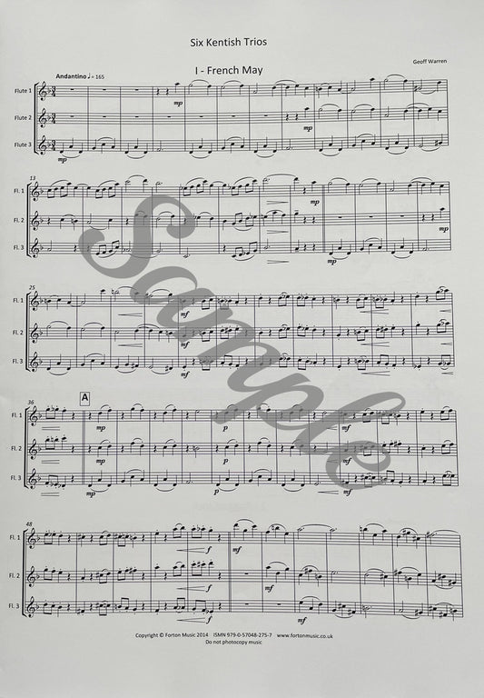 Six Kentish Trios for Flute Trio by Geoff Warren