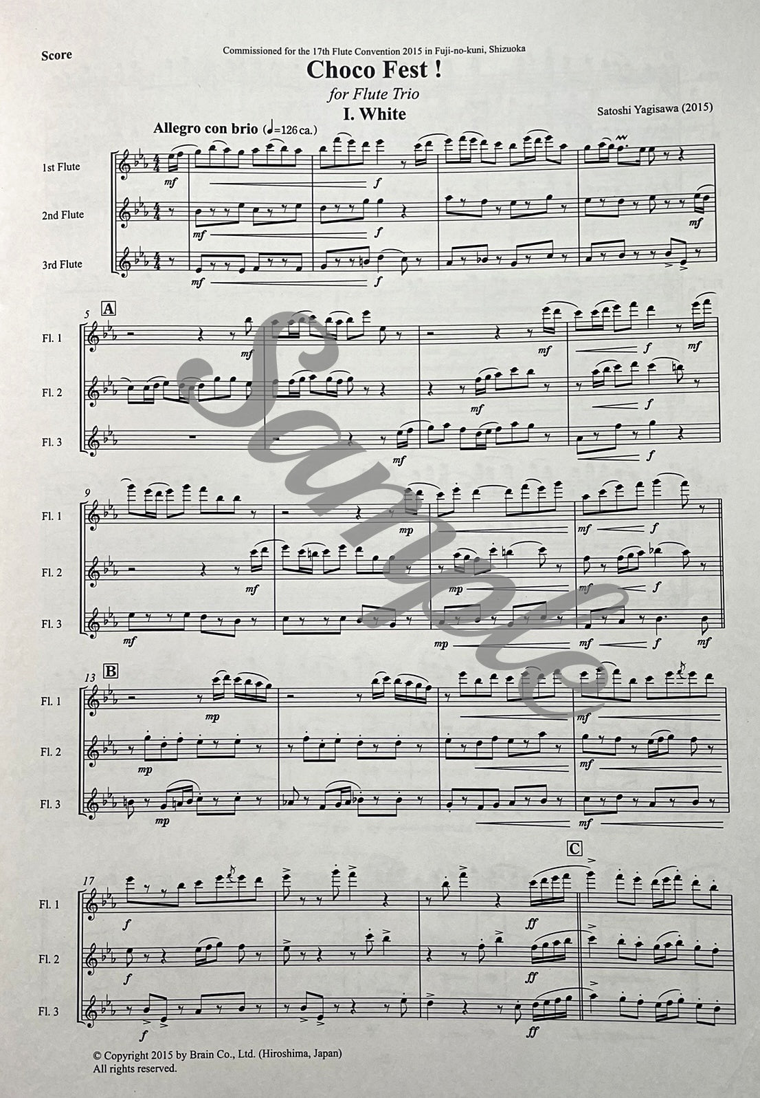 Choco Fest! for Flute Trio by Satoshi Yagisawa