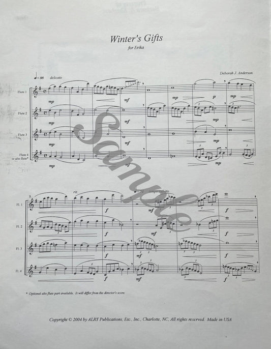 Winter's Gift for Flute Quartet by Deborah Anderson