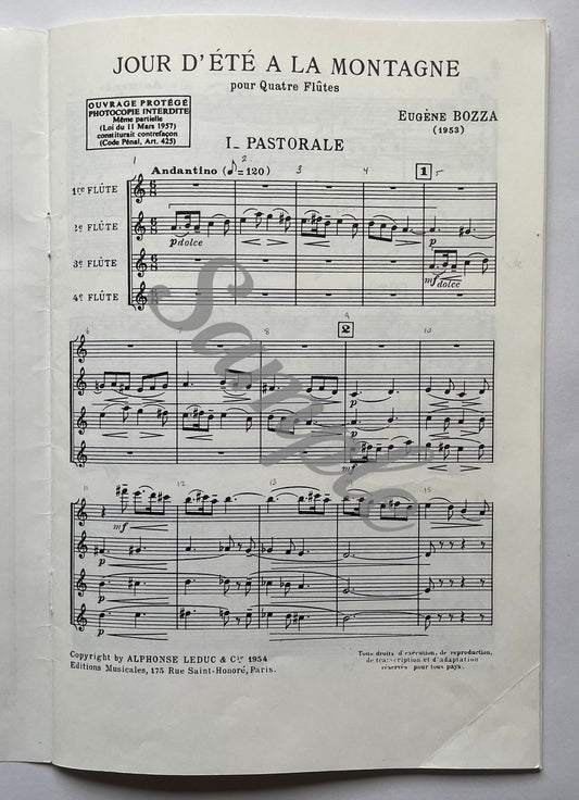 Jour d’été à la Montagne for Flute Quartet by Eugene Bozza
