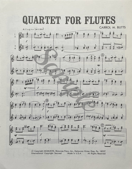 Quartet for Flutes by Carol M. Butts