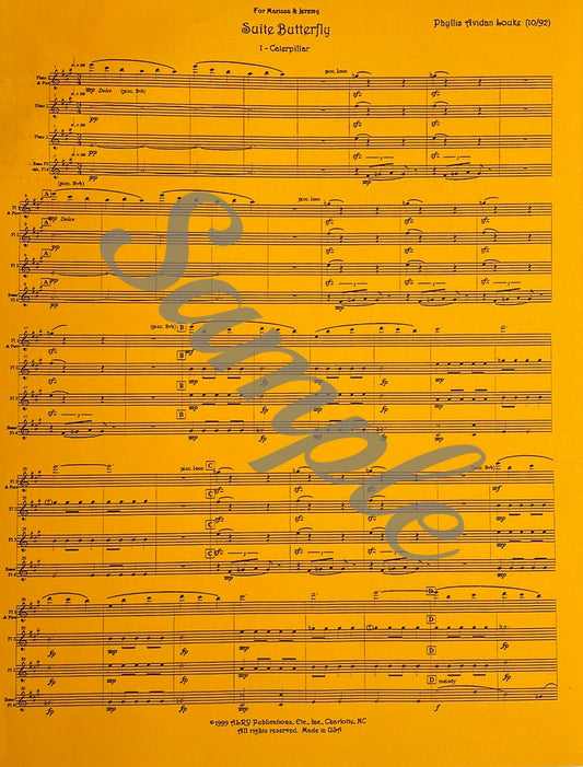 Suite Butterfly for Flute Quartet by Phyllis Avidan Louke