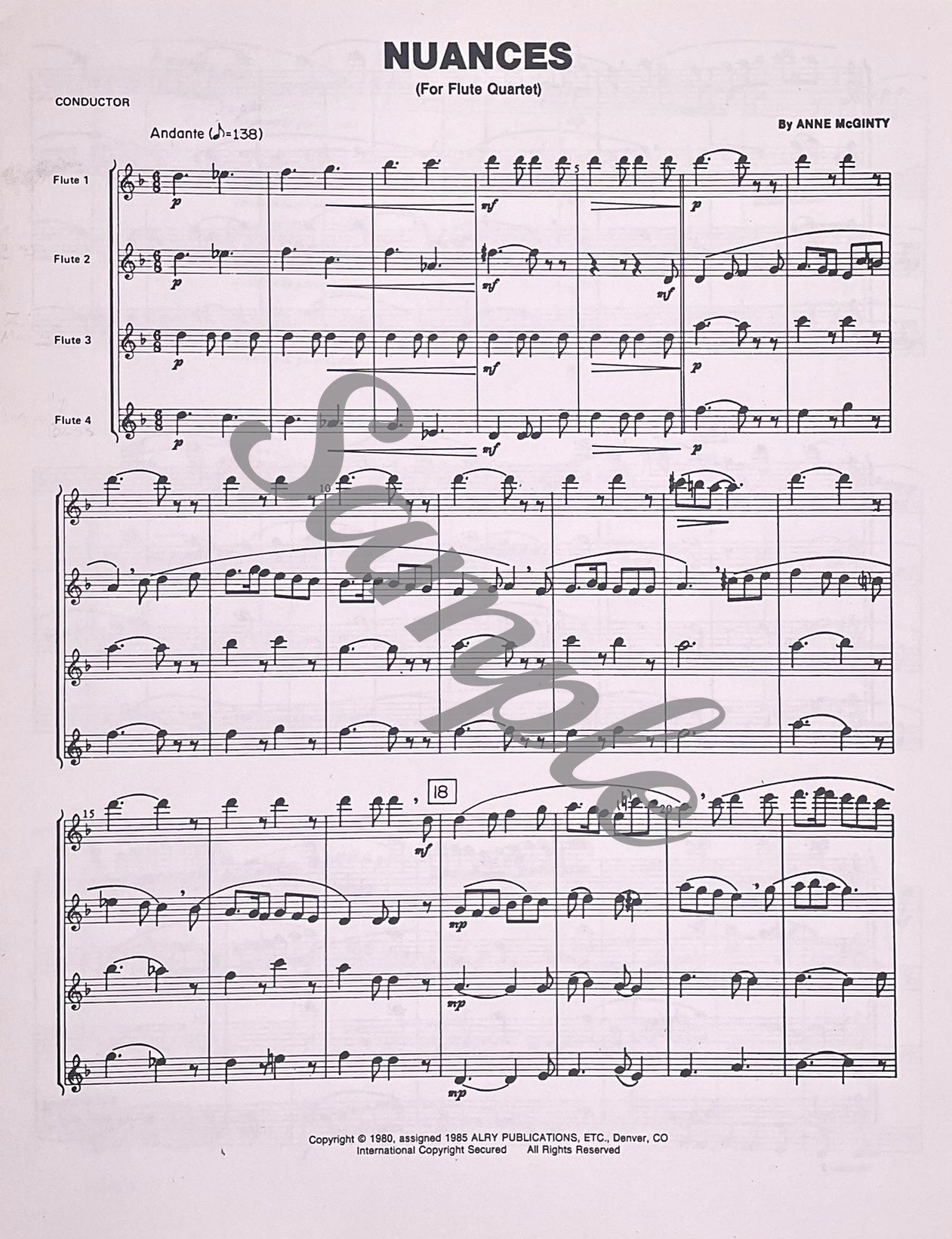 Nuances Flute Quartet by Anne McGinty