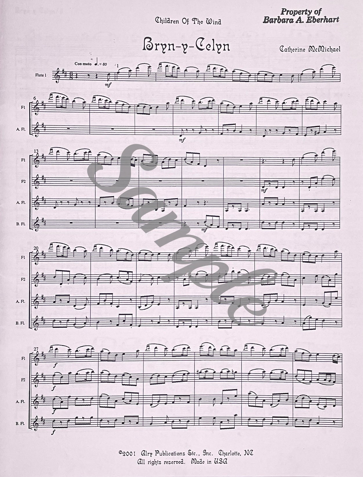 Children of the Wind for Flute Quartet by Catherine McMichael
