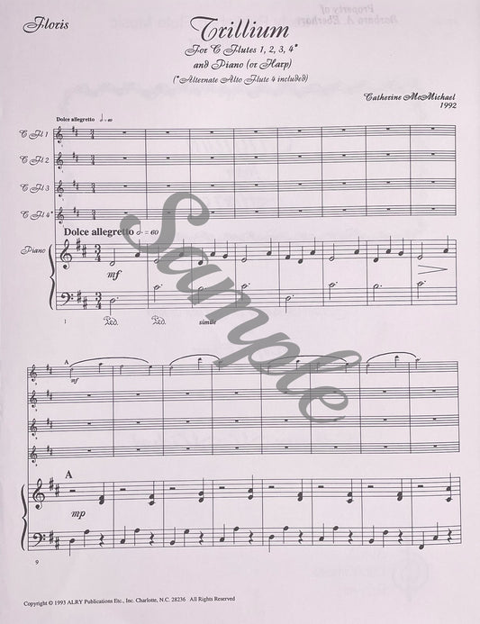 Floris for Flute Flute Quartet by Catherine McMichael