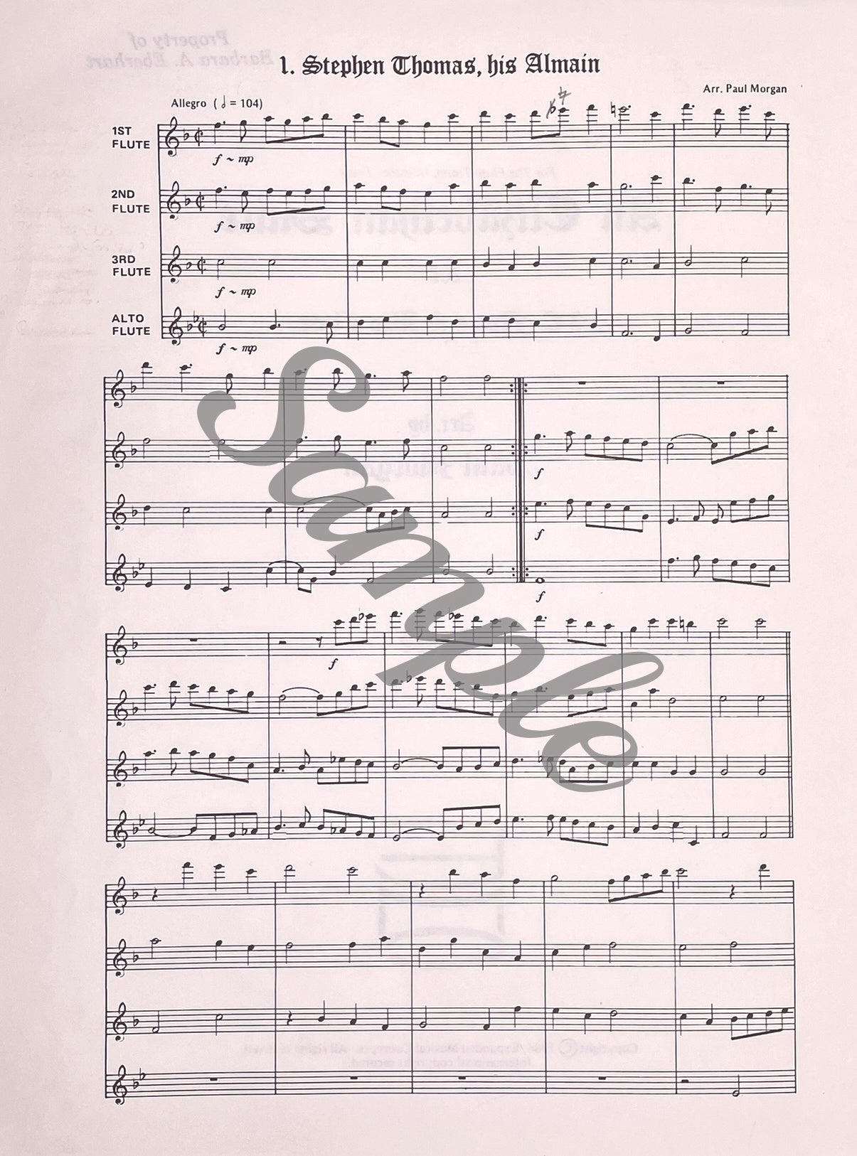 An Elizabethan Suite Flute Quartet arr. by Paul Morgan