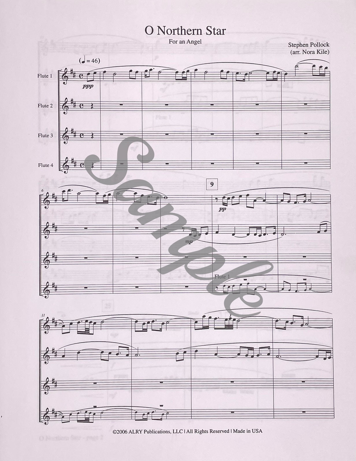 O Northern Star Flute Quartet by Stephen Pollock