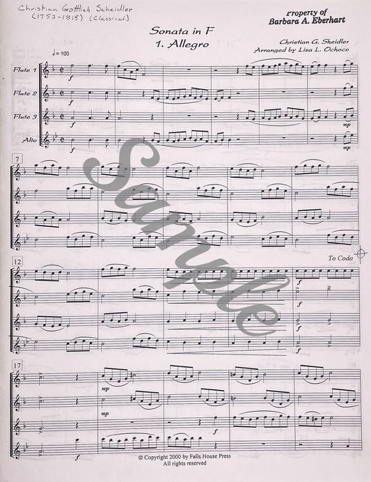 Sonata in F Flute Quartet by Christian G. Sheidler