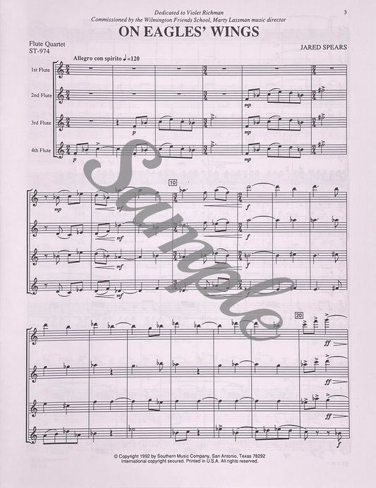 On Eagles Wings Flute Quartet by Jared Spears