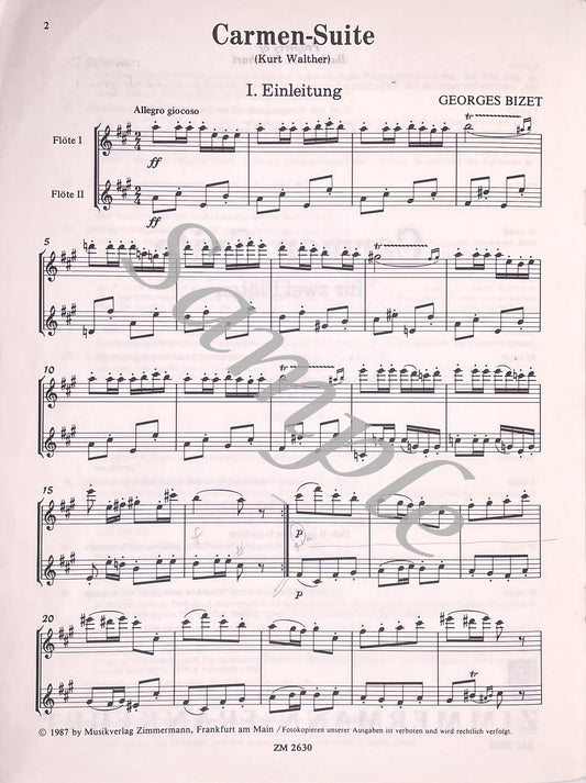 Carmen Suite for Two Flutes by Georges Bizet
