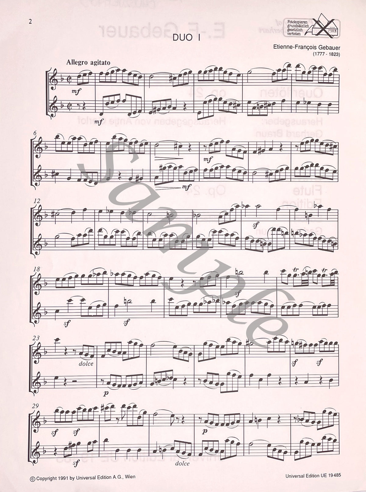 3 Duos for 2 Flutes, Op. 24 by E.F. Gebauer