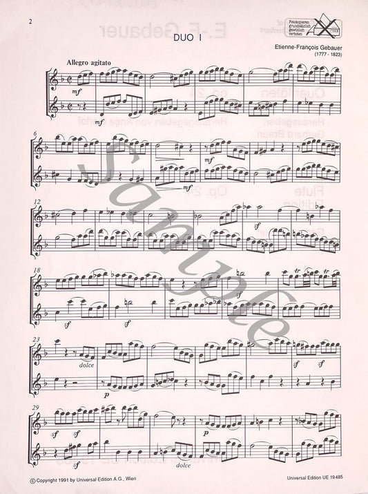 3 Duos for 2 Flutes, Op. 24 by E.F. Gebauer