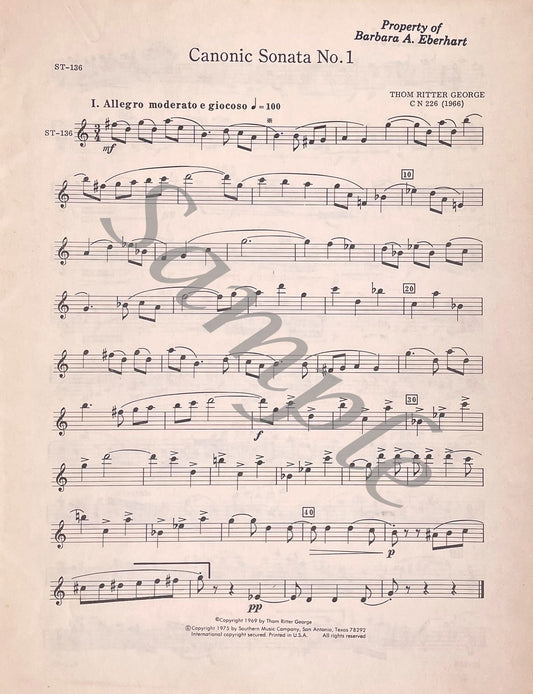 Six Canonic Sonatas by Thom Ritter George
