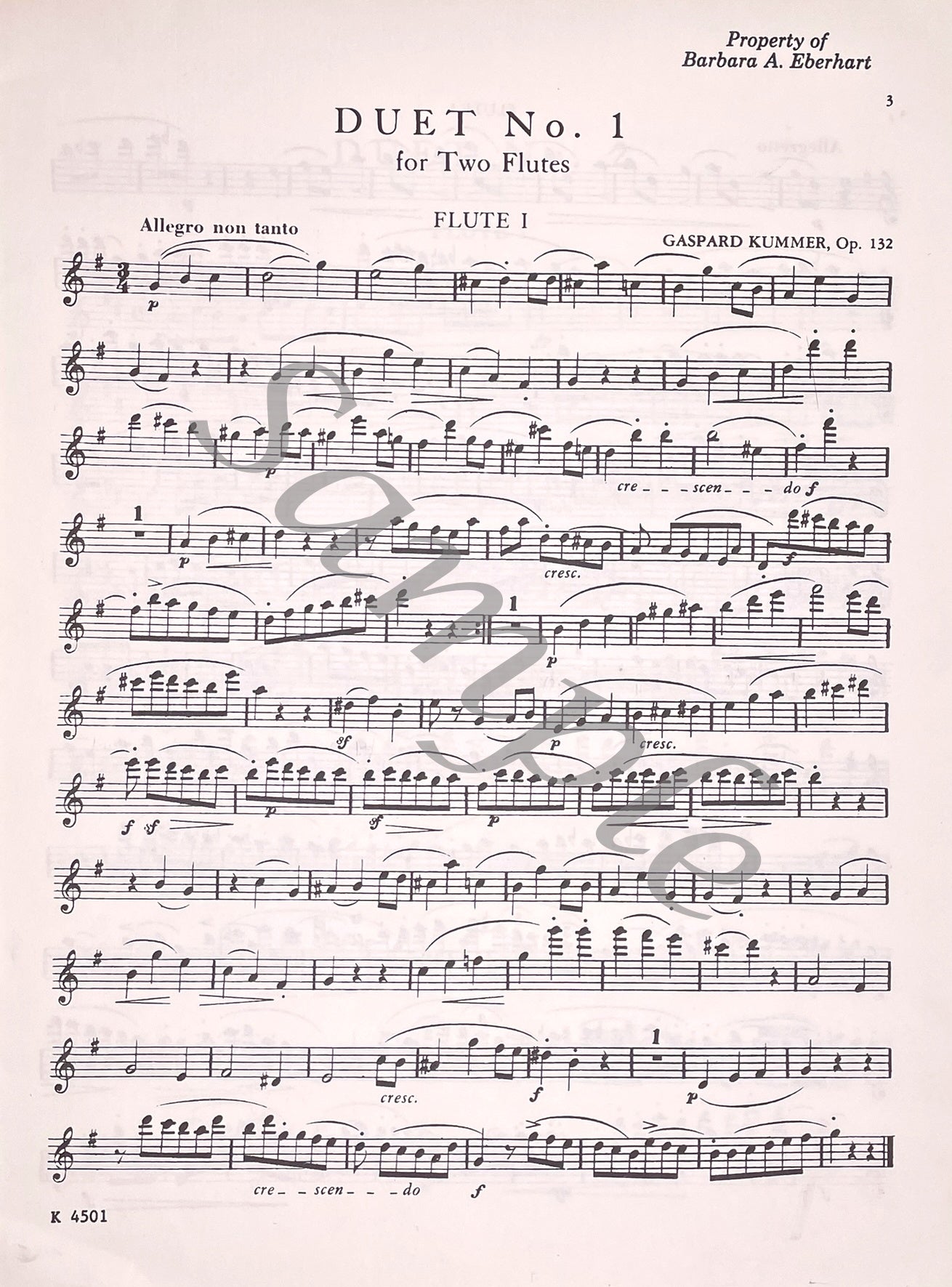 Three Duets for Two Flutes, Op. 132 by Gaspard Kummer