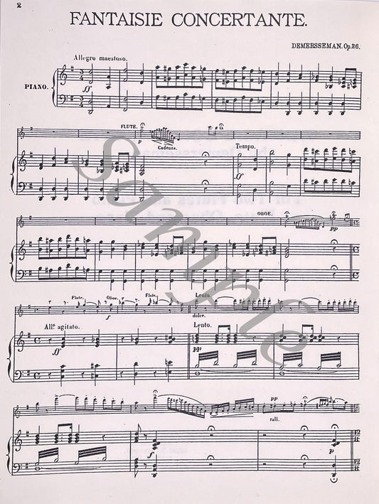 Fantasie Concertante for Two Flutes & Piano, Op. 36 by Jules Demersseman