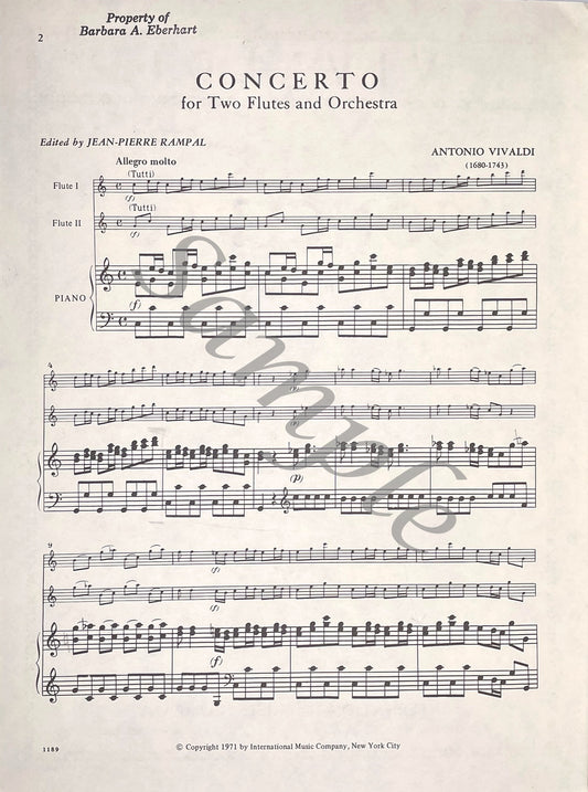 Concerto in C Major for Two Flutes and Piano by Antonio Vivaldi