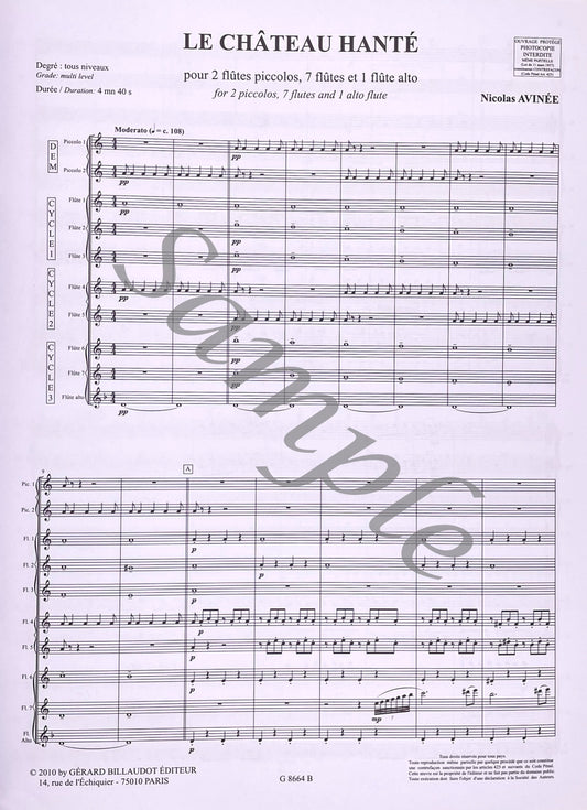 Le Château Hanté (The Haunted Castle) for Flute Choir by Nicolas Avinée