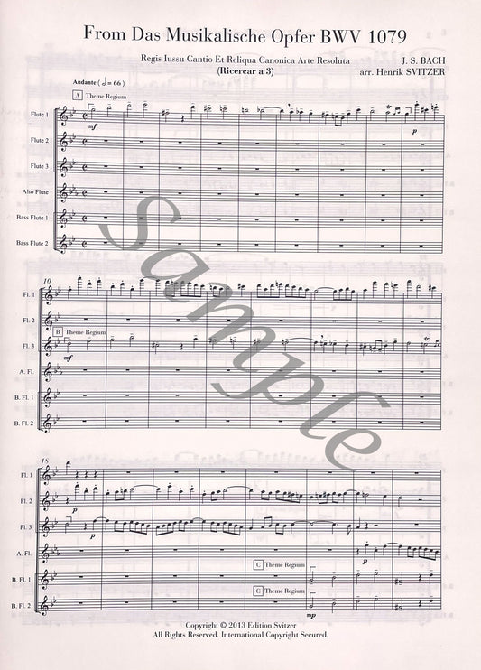 3 and 6 Voices Ricercar from the Musical Offering for Flute Choir by J.S. Bach