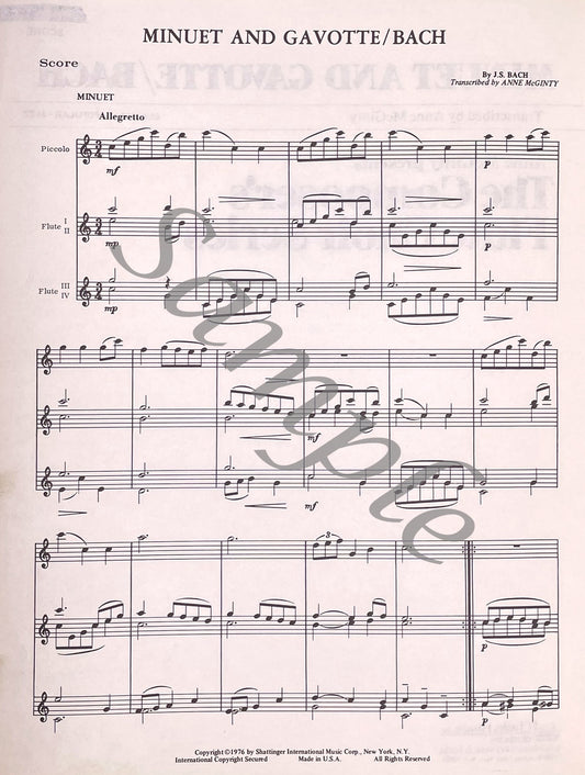 Minuet and Gavotte for Flute Choir by J.S. Bach