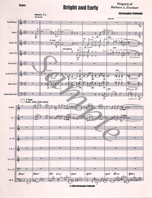 Bright and Early for Flute Choir by Christopher Caliendo