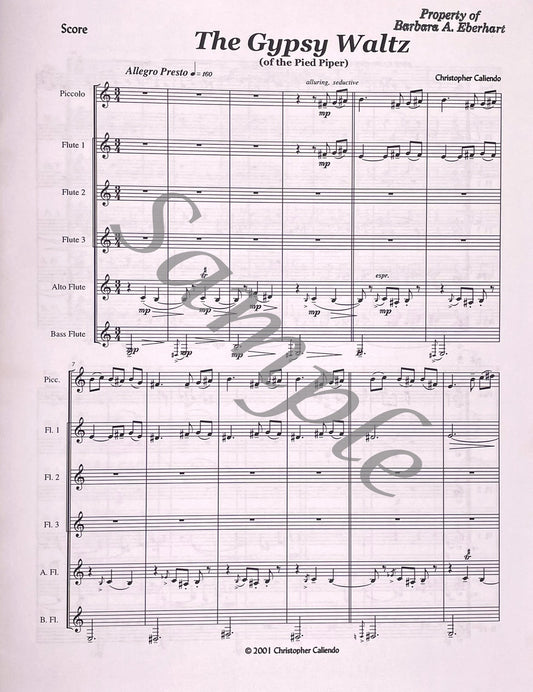 Gypsy Waltz of the Pied Piper for Flute Choir by Christopher Caliendo