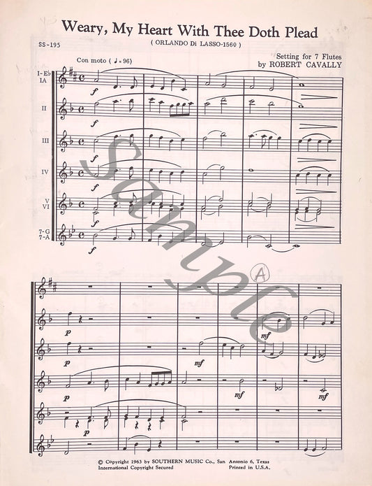 8 Madrigals for 7 Flutes arranged by Robert Cavally