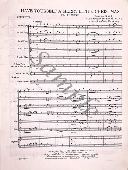 Have Yourself A Merry Little Christmas for Flute Choir by Martin and Blane