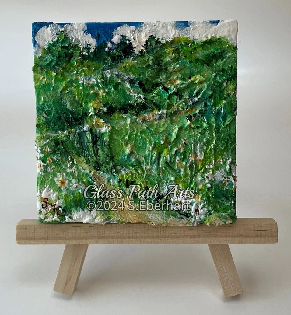Day Hike II - Original Acrylic Miniature Painting by Sophia Eberhart (Free USA Shipping)