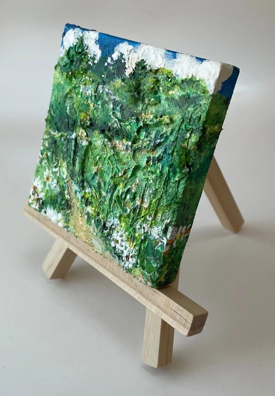 Day Hike II - Original Acrylic Miniature Painting by Sophia Eberhart (Free USA Shipping)
