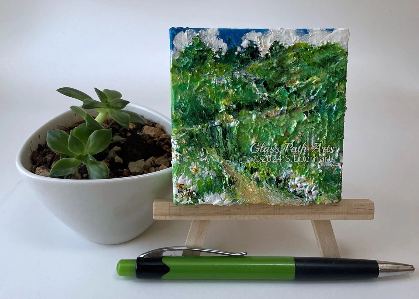 Day Hike II - Original Acrylic Miniature Painting by Sophia Eberhart (Free USA Shipping)