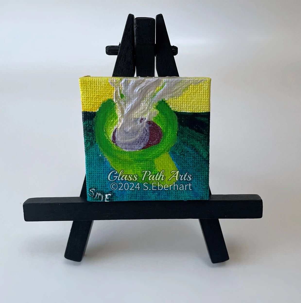 Steaming - Original Acrylic Miniature Painting by Sophia Eberhart