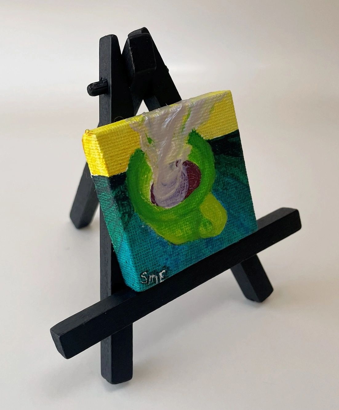 Steaming - Original Acrylic Miniature Painting by Sophia Eberhart