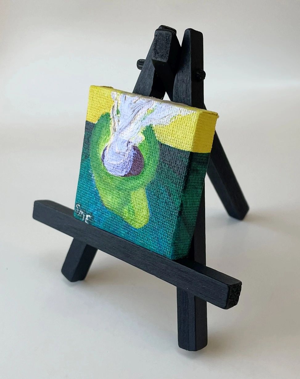 Steaming - Original Acrylic Miniature Painting by Sophia Eberhart