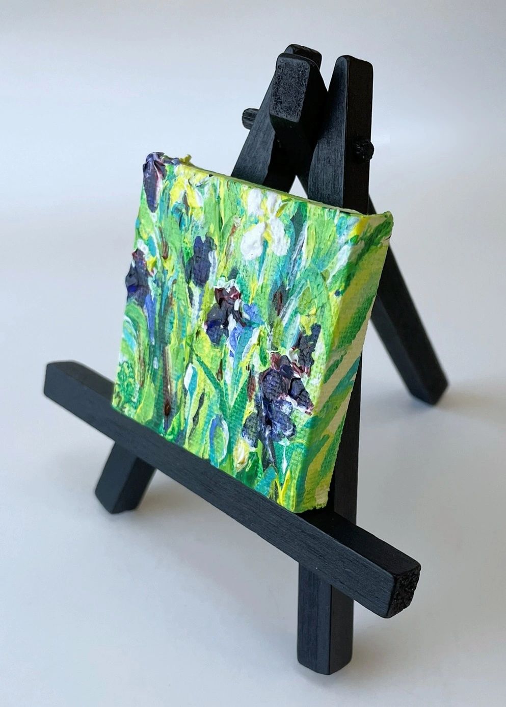 Iris Patch - Original Acrylic Miniature Painting by Sophia Eberhart