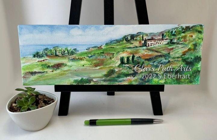 Tuscan Reminiscence - Original Acrylic Painting by Sophia Eberhart (Free USA Shipping)