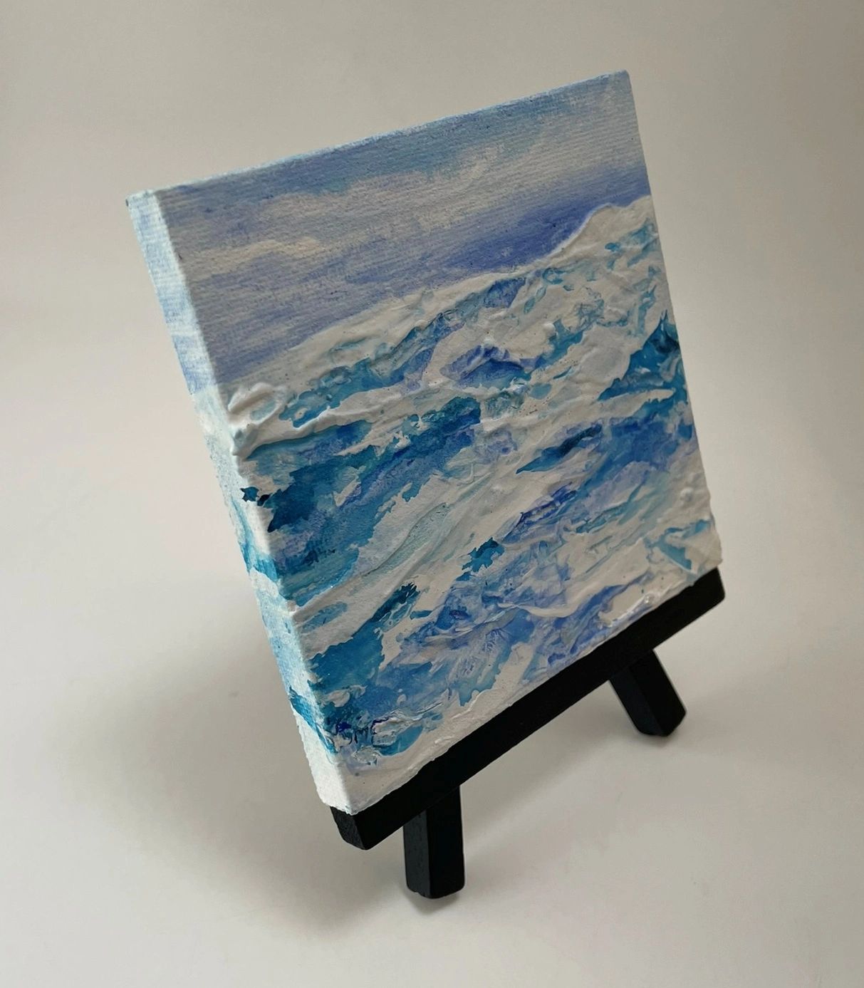 Waves of Winter - Original Acrylic Miniature Painting by Sophia Eberhart