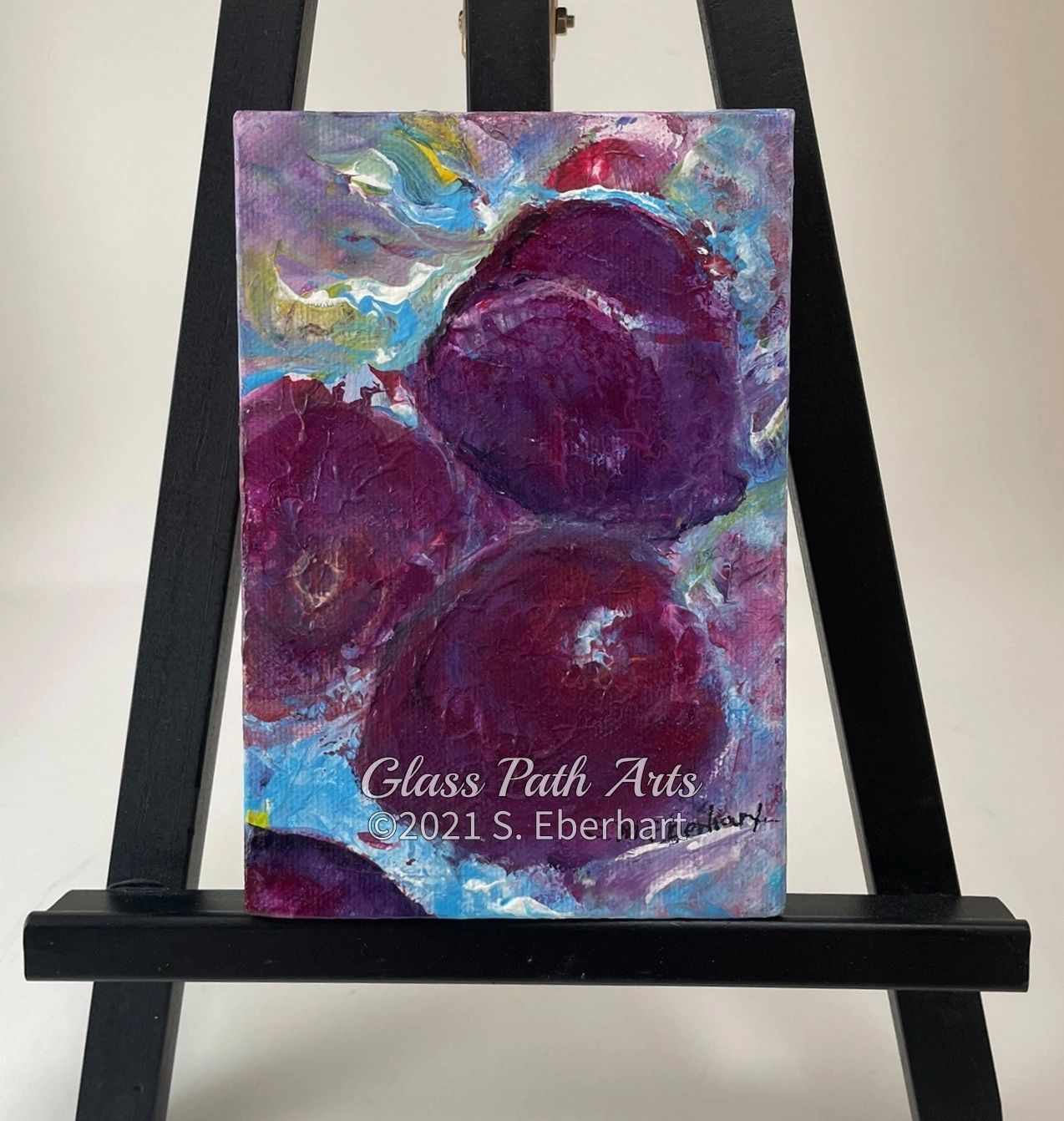 Tumbling Plums - Original Acrylic Painting by Sophia Eberhart (Free USA Shipping)