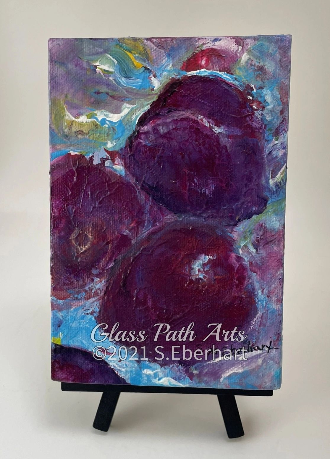 Tumbling Plums - Original Acrylic Painting by Sophia Eberhart (Free USA Shipping)